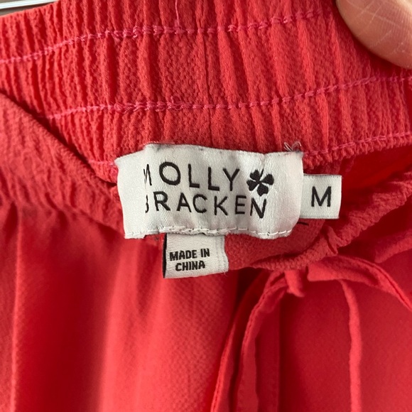 Molly Bracken Coral High Waisted Slim Straight Cuff Hem Pant - Picture 2 of 5